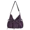 Bolso de hombro de gran capacidad de estilo coreano de moda, nuevo modelo 2026, bolso cruzado de nailon de color liso, bolso de lona de color liso versátil y casual