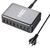 Cargador de Escritorio GaN de 240W Certificado CE/FCC Estación de Carga de Escritorio Multi-Puerto para Teléfonos Móviles y Tabletas