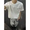 Camiseta de Manga Corta Estilo Americano Pesada para Hombre, Nuevo Diseño de Verano con Cremallera, Color Sólido, Camiseta Casual Holgada de Moda