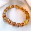 Pulsera de Ojo de Tigre con Cuentas de Cristal Torre Amarilla para Mujer, Pulsera de Nicho de Lujo Ligero, Joyería de Mano de Cristal de Moda Elegante para Celebridades de Internet