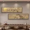 Nueva Pintura Decorativa de Salón de Té Chino Estética de la Dinastía Song Pared de Fondo de Sofá de Sala de Estar Colgante de Pared Bambú Zen Mural de Oficina