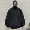 Moletom minimalista desconstruído com estampa estilo americano da moda para homens e mulheres, top versátil de caimento solto vintage para casais