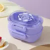 Lancheira Casual Estudante de Plástico de Camada Simples e Dupla com Tampa, Lancheira Portátil para Trabalhadores de Escritório, Lancheira para Salada de Frutas