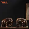 Ornamento de Elefante Esculpido em Ébano Elefante Sólido Esculpido Decoração para Casa Sala de Estar Escritório Presente de Inauguração Artesanato