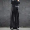 Pantalones largos con una caída plisada y fluida, que exudan una estética fresca de 'viejo dinero', con un diseño tridimensional, corte holgado, pierna recta, estilo de pierna ancha y adecuados para uso casual en otoño.