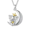 Joia Transfronteiriça Elefante da Lua Coração de Amor Pingente Joias Colar Feminino de Alta Qualidade Luxo Leve Nicho Colar Infantil Feminino
