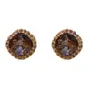 Pendientes de botón romboidales de circonita de cristal simples de moda retro francesa Exquisitos pendientes de lujo ligero retro de alta gama súper brillantes para mujer