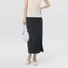 Falda de Color Sólido de Alta Calidad con Pliegues Versátiles y Bolsillo Estilo Workwear de Issey Miyake para Mujer, Elegante Falda de Cintura Alta Adelgazante de Longitud Media