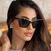 Novos Óculos de Sol de Moda Olho de Gato com Armação Grande Personalizados Tendência Versátil Elegantes Emagrecedores Óculos para Mulheres Óculos Europeus e Americanos Transfronteiriços