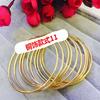 Pulseira Círculo Fino, Espiral de Latão Banhado a Ouro, Pulseira de Ouro com Preservação de Cor, Pulseira Espiral Boêmia, Pulseira Círculo Fino