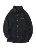 Camisa de pana retro estilo americano para hombre, marca de moda primavera, bordado, sensación de alta gama, camisa guapa Corppie, estilo de Hong Kong, chaqueta japonesa