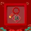Chaveiro Rombo de Estilo Chinês para Atrair Riqueza e Tesouro, Pingente Festivo de Riqueza para o Ano Novo, Chaveiro Criativo DIY para Bolsa