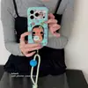 Estilo Coreano Gato Azul Segurando Gato Xiaoyu Cordão Adequado para Capa de Celular iPhone 18promax Apple 17 16ProMax Novo