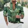 Nueva Camisa de Manga Larga para Hombre con Estampado Floral 3D Camisa de Explosiones Holgada Casual Versátil Camisa con Cuello