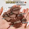 JONBOS - Borla de polvo con cojín de aire en color castaño, de cuero, para usar en agua, seca y húmeda, de doble uso, sin polvo, para cosméticos.