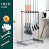 Estante móvil de acero inoxidable para trapeador de piso, estante de almacenamiento para escurrir trapeadores, ganchos de limpieza para baño, estante para escobas