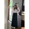 Foto Real de Falda Fina de Air Layer Nuevo Estilo Verano 2026 para Mujer, Falda Casual Versátil Adelgazante con Abertura Trasera