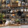 Meiji Varios Estilos de Pegatinas de Pared de Azulejo Floral para Cocina y Baño, Pegatinas de Azulejo Impermeables y Resistentes a las Manchas, Autoadhesivas, Venta al por Mayor Transfronteriza de Temu en Stock