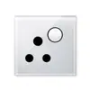 Panel Blanco de Vidrio Templado Versión Hong Kong Enchufe con Interruptor Estándar Británico Tres-Cinco Agujeros Británicos Juego Concavo Simple y Doble