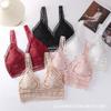 Comércio exterior renda bordada roupa íntima feminina sexy beleza costas envoltas peito anti-exposição tubo superior respirável sem fio cinta sutiã