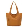 Bolsa Tote para o Trabalho, Bolsa Simples para Mulheres, Múltiplos Bolsos, Resistente à Água, Grande Capacidade, Bolsa de Mão de Nylon Cor Sólida Atacado