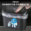 Cubo de basura para coche, montado en el lateral con tapa, mini bolsa de almacenamiento, organizador multifuncional para el respaldo del asiento del coche