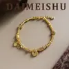 Novo Estilo Chinês Fashionável e Requintado Retro Versátil Martelado Pequena Bolsa da Sorte Pulseira da Paz e da Alegria Joias de Luxo Leve de Alta Qualidade para Mulheres