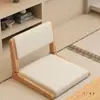 Silla Tatami Estilo Japonés Madera Maciza Plegable Balcón Ocio Silla de Té Apartamento Pequeño Respaldo Taburete Bajo Silla de Cama