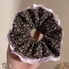 Scrunchie floral multicamadas estilo coreano, elástico de cabelo de alta qualidade, corda para coque estilo preguiçoso, acessório de cabelo elástico