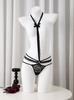 [Atração do Cabresto] Sexy Renda Estilo Pura Luxúria Cabresto Calcinha Removível para Mulheres com Laço Calcinha de Cintura Média