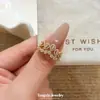 Estilo Europeo y Americano Lujo Ligero Moda Diseño Creativo Anillo Abierto Forma Geométrica Incrustado con Circonita Anillo Vintage para el Día a Día Venta al por Mayor