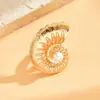 Anillos Abiertos Chapados en Oro al por Mayor Accesorios de Joyería Transfronterizos Europeos y Americanos Diseño de Caracola Marina Estrella de Mar Anillos Exagerados para Mujer