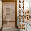 Cortina de cuentas de calabaza de madera de durazno completa resuelve cortina divisoria de puerta a puerta cortina sala de estar dormitorio baño cortinas terminadas sin taladro