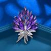 Broche de trigo de cristal de alta gama con temperamento francés europeo y americano, elegante accesorio de ropa de abrigo con ramillete de alta gama para mujer