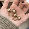 Pendientes Maillard de otoño e invierno vintage con perlas marrones, dorados y moca, ligeros, de lujo, de alta gama, con pasador de plata 925