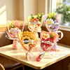 Ideias de presentes para o Dia do Professor: mini buquê de lã decoração floral ornamento presente para professores e colegas de classe