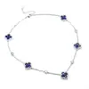 Suministro del Fabricante Popular Trébol de Cuatro Hojas Circonita Púrpura Flor Completa de Diamante Pulido Pulsera Exquisita Versátil de Gama Alta para Mujer