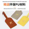Set de Etiquetas para Equipaje Colgante de Viaje de Cuero PU Portatarjeta de Identificación para Maleta Tablero Anti-Pérdida de Tarjeta de Embarque Avión