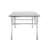 Mesa dobrável de aço inoxidável espessada, mesa de jantar para uso doméstico, mesa de churrasco, barraca comercial externa, mesa quadrada simples para feira noturna