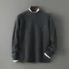 Suéter de Lujo 100% Lana Pura para Hombre, Estilo Otoño e Invierno, Cuello Redondo, Tejido Holgado, Jersey Casual, Engrosado