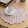 Jogo Americano de Tecido Bordado Cor Sólida Simples, Jogo de Mesa Isolante Térmico, Jogo de Prato Espesso, Sensação de Casa, Redondo, Jogo Americano/Porta-Copo para Aluno do Ensino Fundamental