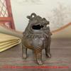 Incensário bronze antigo retrô mini besta rui besta deus besta desktop bronze antigo wangtian ornamentos de fogão antigo cerimônia do chá