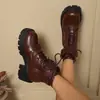 Nueva colección otoño/invierno 2026: Botas Martin para mujer, estilo europeo y americano, con suela gruesa, tacón grueso, con hebillas de cinturón y remaches, caña corta, adecuadas para usar en motocicleta