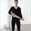 Conjunto Nuevo de Ropa Interior Térmica de Superficie AB para Hombre Otoño e Invierno, Forrado de Felpa y Engrosado, Cuello en V, Ropa Interior Térmica al por Mayor