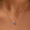 Amazon Transfronterizo Nuevo Collar de Trébol de Lujo, Cadena de Clavícula Minimalista Estilo Bosque Piedra de Nacimiento, Fresco y Sencillo para Mujeres de Vacaciones