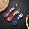 Aço Inoxidável 304 Dobrável Colher 70% de Desconto Estilos Colher e Garfo com Caixa Viagem Outdoor Piquenique Utensílios de Mesa Portátil Fabricante