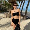 Nuevo Bikini de Tirantes Amazon 2025 para Mujer Color Sólido Traje de Baño de Playa Superior Sexy Bikini Transfronterizo Europeo y Americano