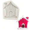 Molde de Silicona Casa Navideña Casa de Nieve Molde para Decoración de Pasteles de Fondant y Chocolate