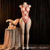Lingerie de Renda Peixe Plus Size Body Revelador no Peito com Abertura no Gancho Sem Remoção Meias Sedutoras Apaixonadas Mulher para Flertar na Cama