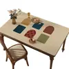Mantel individual de mesa de comedor retro americano, PVC impermeable y resistente a las manchas, fácil de limpiar, protector de mesa rectangular de alta gama de lujo ligero 2025